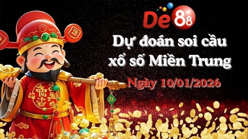 DE88 Dự đoán soi cầu xổ số miền Trung hôm nay ngày 10/01/2026 [Trúng Chắc]