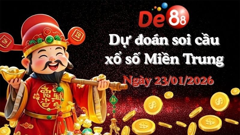 DE88 Dự đoán soi cầu xổ số miền Trung hôm nay ngày 23/01/2026 [Trúng Chắc]