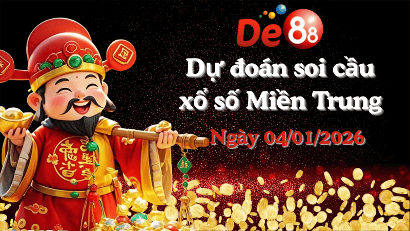 DE88 Dự đoán soi cầu xổ số miền Trung hôm nay ngày 04/01/2026 [Trúng Chắc]