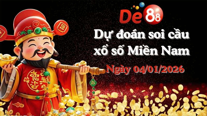 DE88 Dự đoán soi cầu xổ số miền Nam hôm nay ngày 04/01/2026 [Chuẩn Nhất]