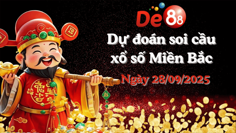 DE88 Dự đoán xổ số miền Bắc hôm nay ngày 28/09/2025 [Đỉnh Nhất]